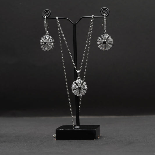 Daily Wear Silver Locket Set