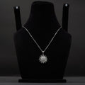Daily Wear Silver Flower Locket Set