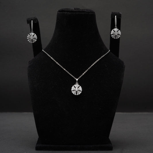 Daily Wear Silver Locket and Earrings Set