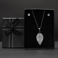 Leaf Shape Locket & Earrings Set