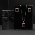 Red Stone Locket Set