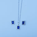 Navy Blue-Stone Locket Set