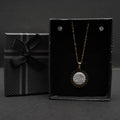 Golden Sunflower Locket and Earring Set